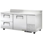 True TWT-67D-2-HC - Work Top Refrigerator, two-section, (1) solid door, (2) shelves, (2) drawers